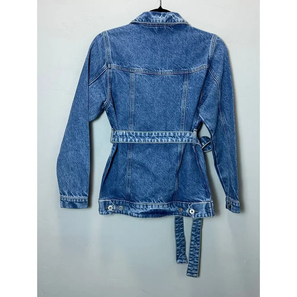 Outland Denim NWT Girls The Ava Organic Cotton Oversized Belted Jean Jacket XL